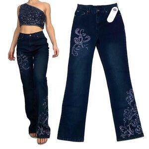 Heart embellished jeans